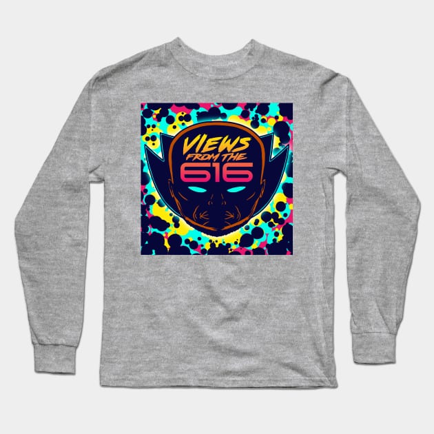 FRONT & BACK Miami Nights Views From The 616 Logo Long Sleeve T-Shirt by ForAllNerds